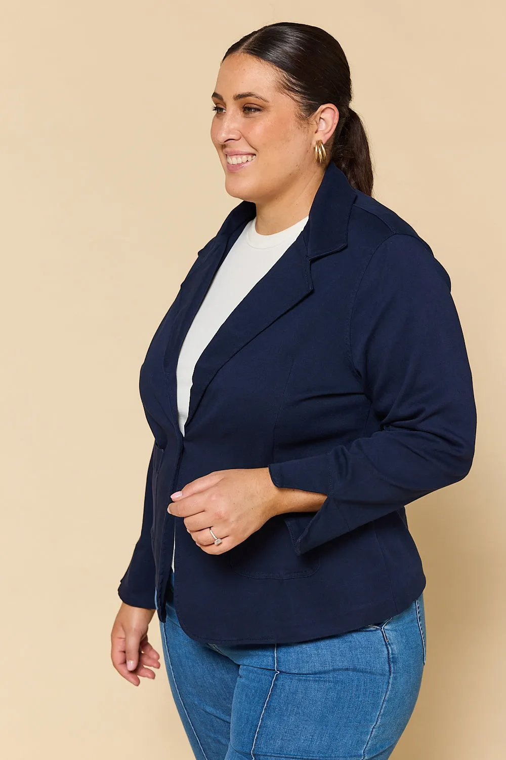 Adrift Ponte Blazer in Navy