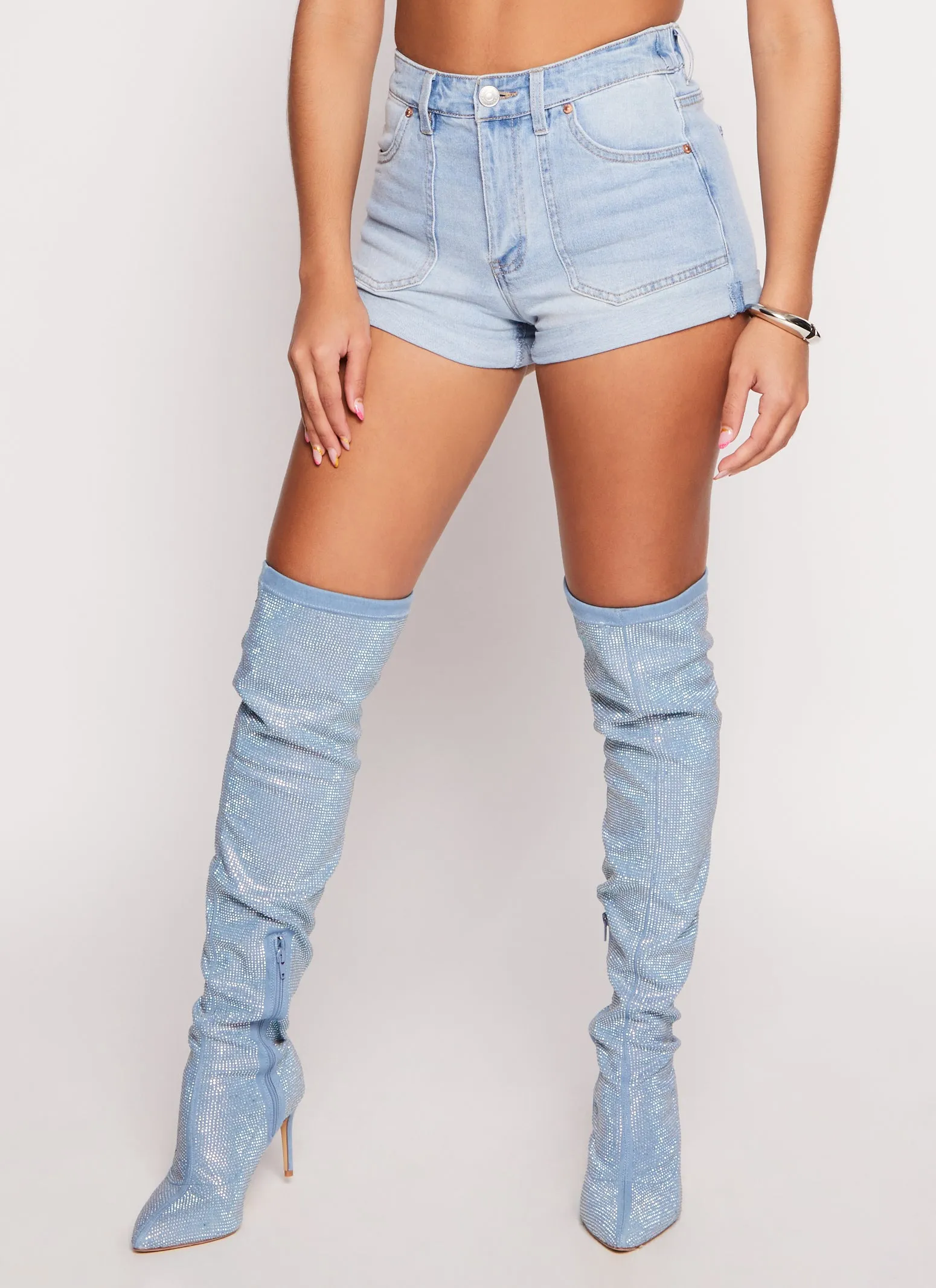 Almost Famous Rolled Cuff Denim Shorts