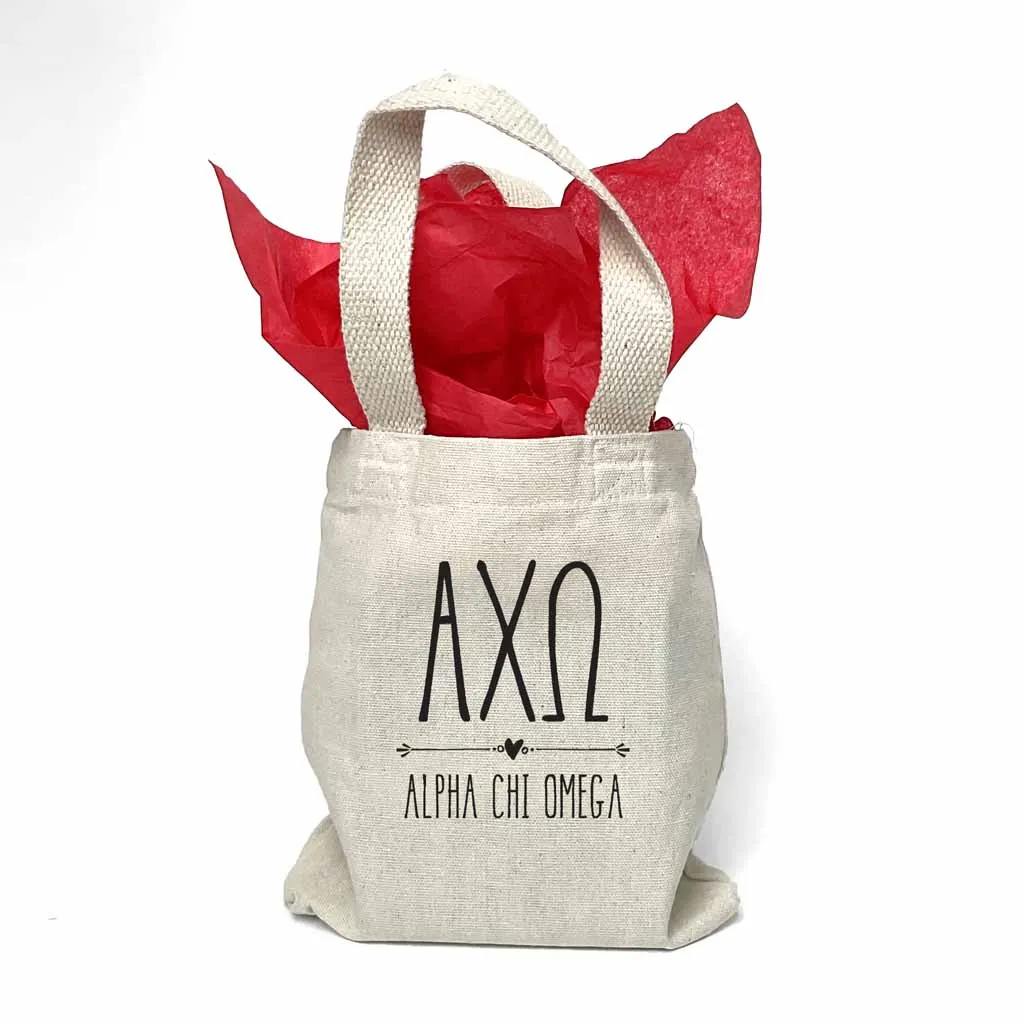 Alpha Chi Omega Boho Design on Mini Tote Gift Bag