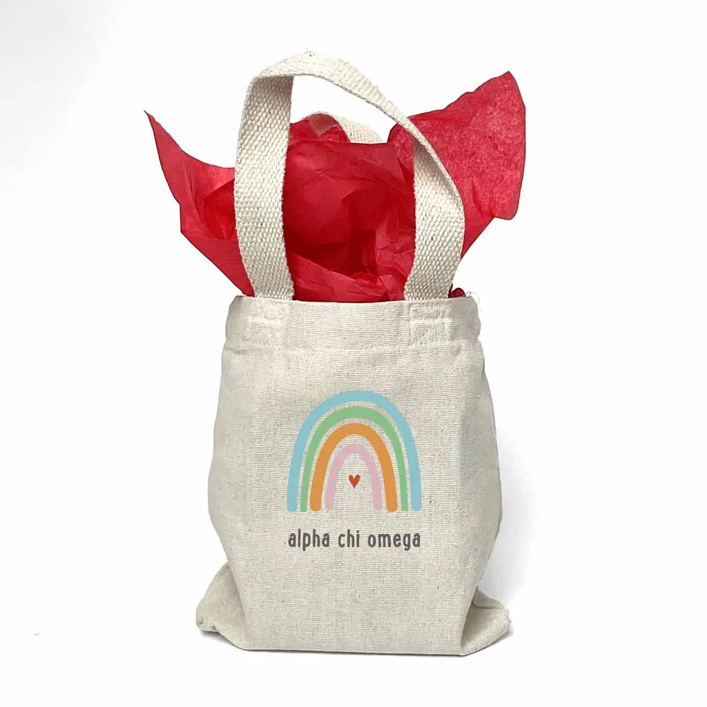 Alpha Chi Omega Sorority Rainbow Mini Tote Gift Bag