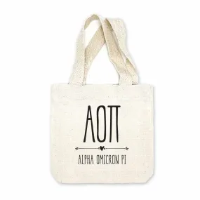 Alpha Omicron Pi Boho Design on Mini Tote Gift Bag