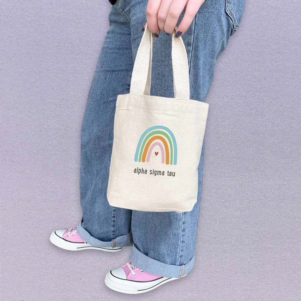 Alpha Sigma Tau Sorority Rainbow Mini Tote Gift Bag