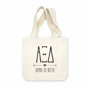 Alpha Xi Delta Boho Design on Mini Tote Gift Bag