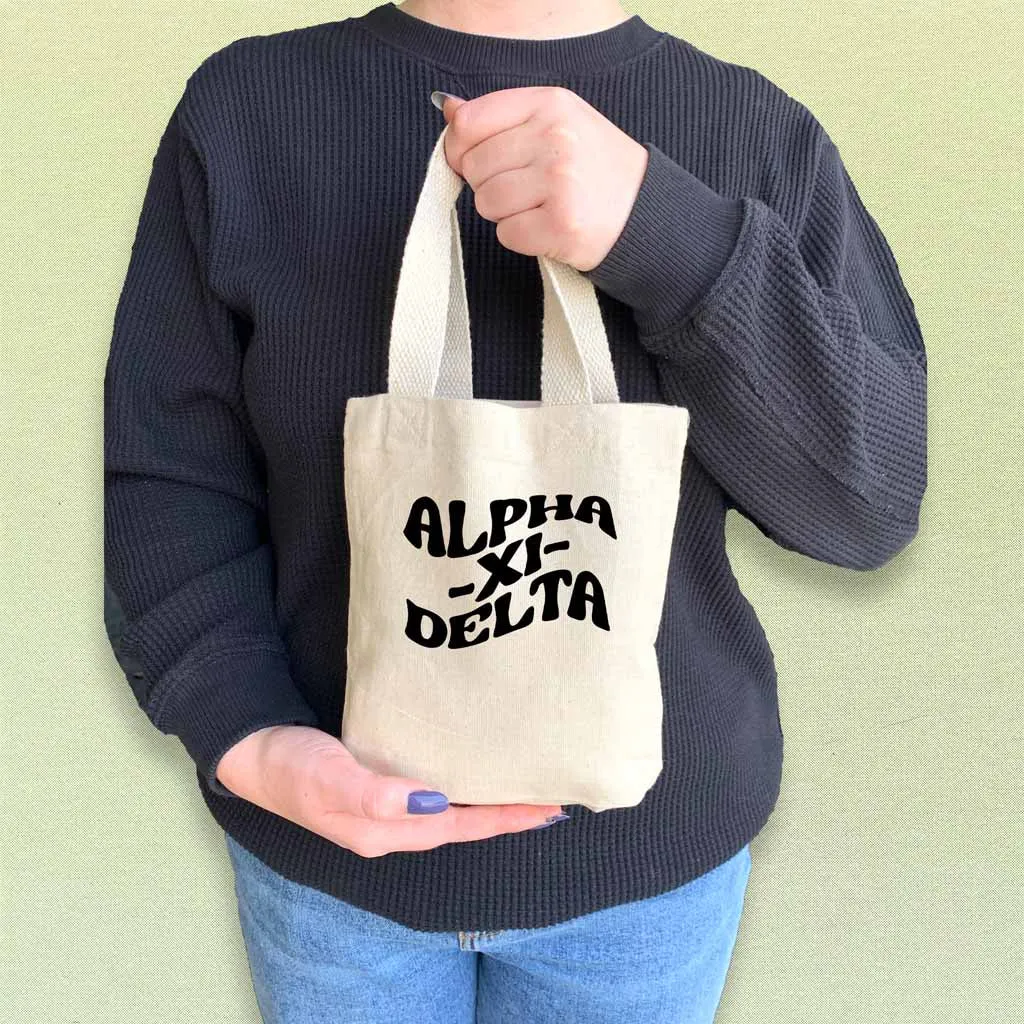 Alpha Xi Delta Mod Sorority Name Mini Tote Gift Bag