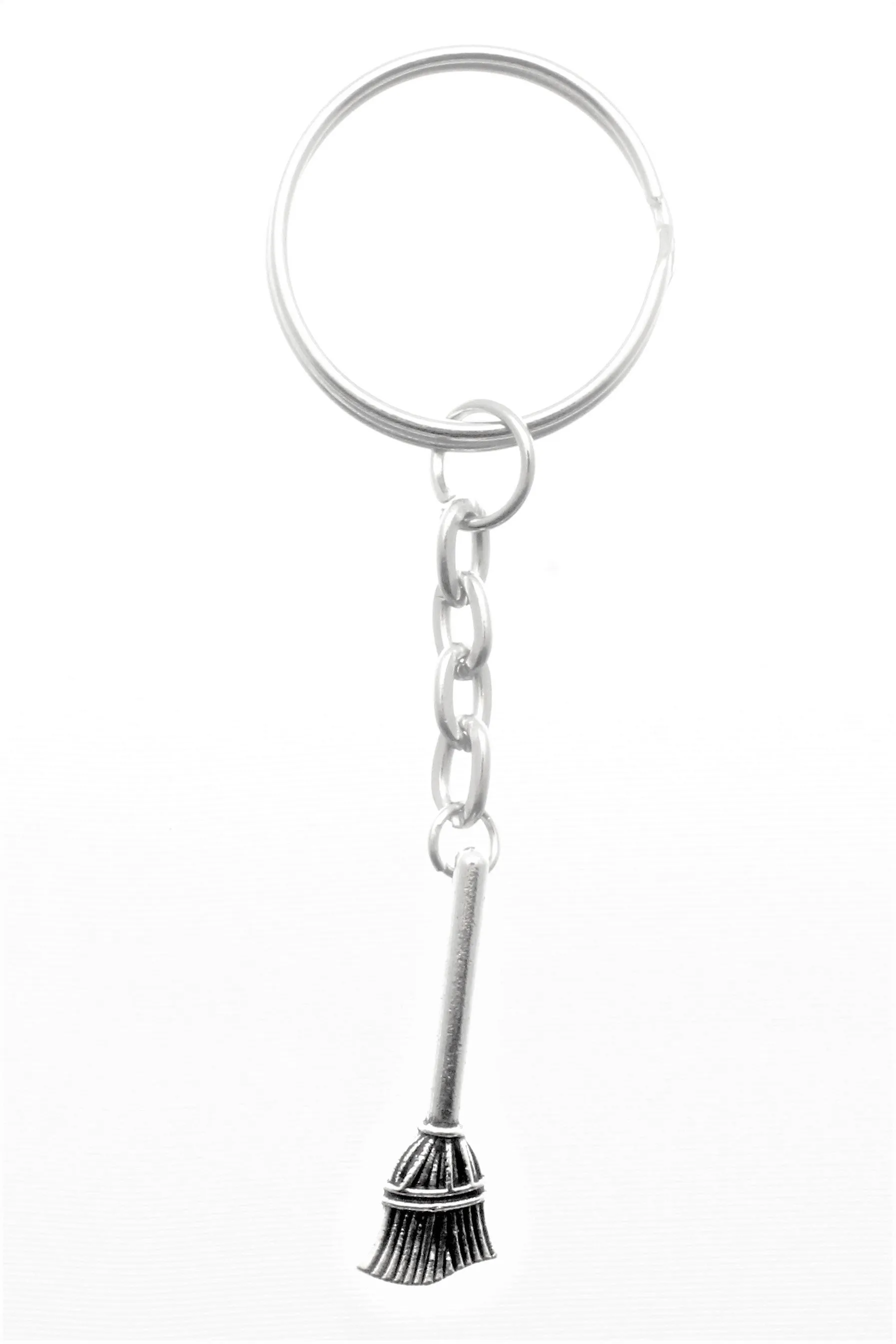 AVBeads Keychain Charms Broom Charm Silver AKR28456