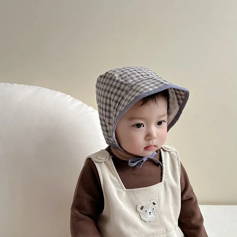 Baby Girls Boys Checked Accessories Hats Wholesale 240111125