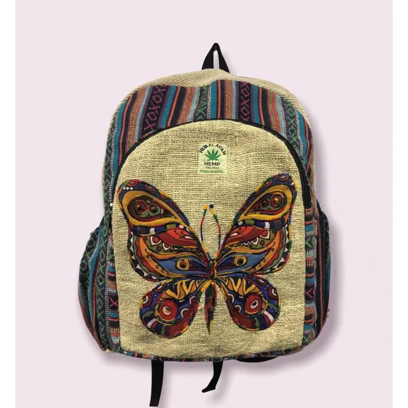 Backpack - Cotton Hemp Multi King Butterfly