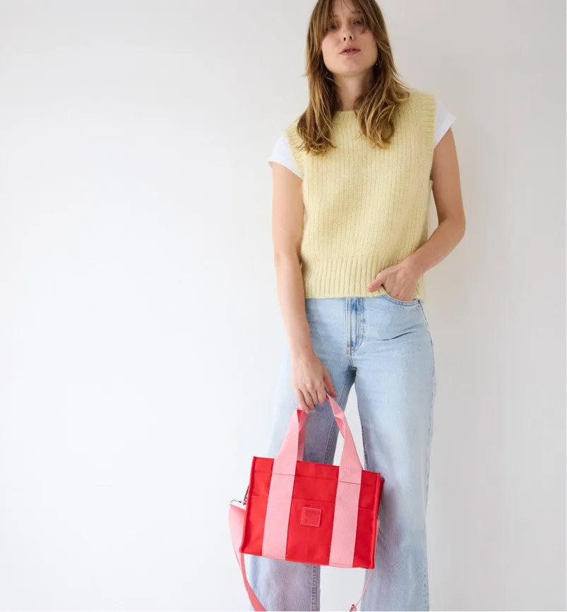 Big Time Mini Recycled Nylon Tote | Ballet Red