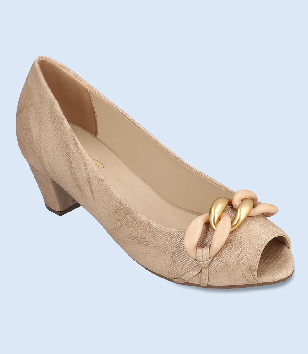 BW8344-BEIGE-Women Casual Peep Toe's