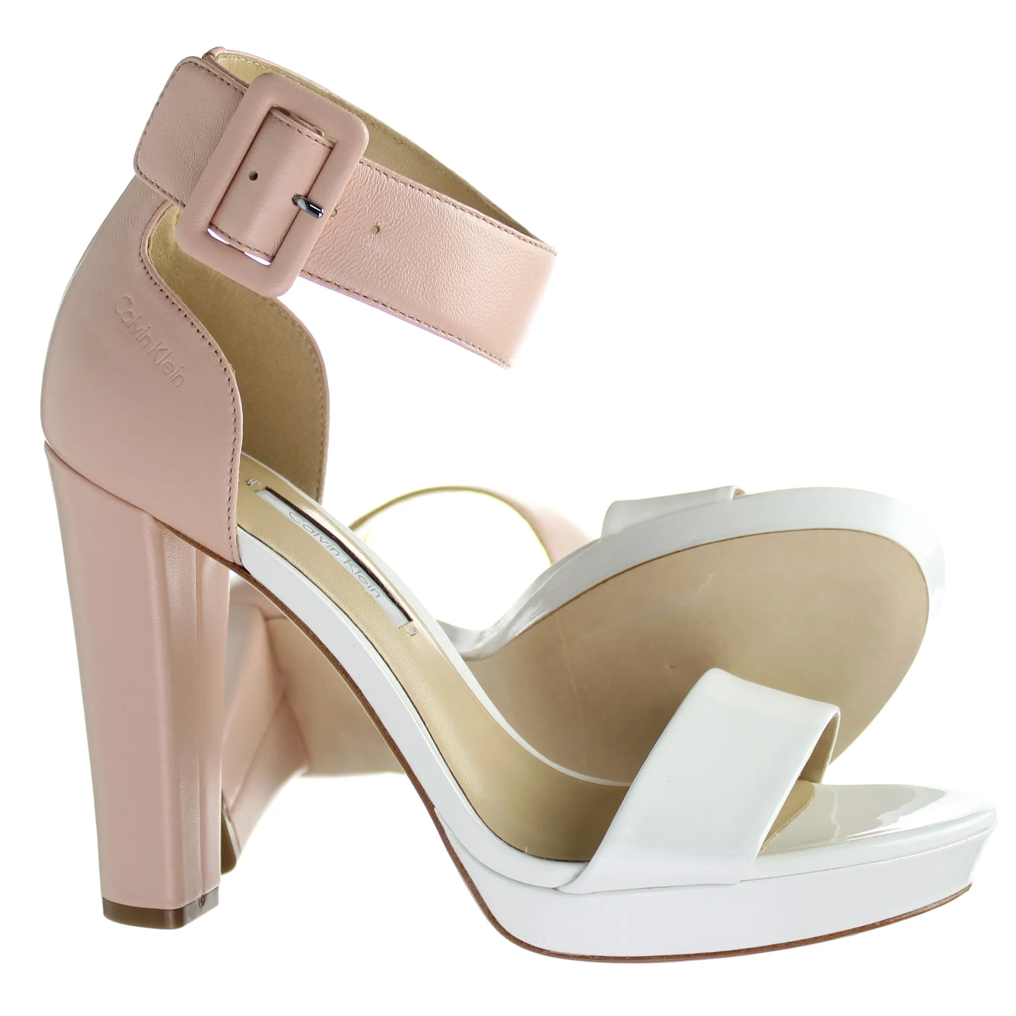 Calvin Klein Caitlin  Womens White/Pink Shoes