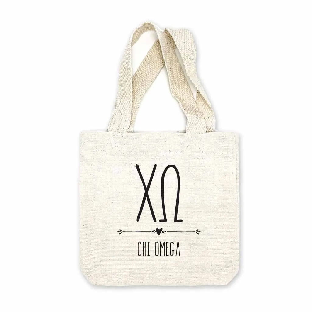 Chi Omega Boho Design on Mini Tote Gift Bag