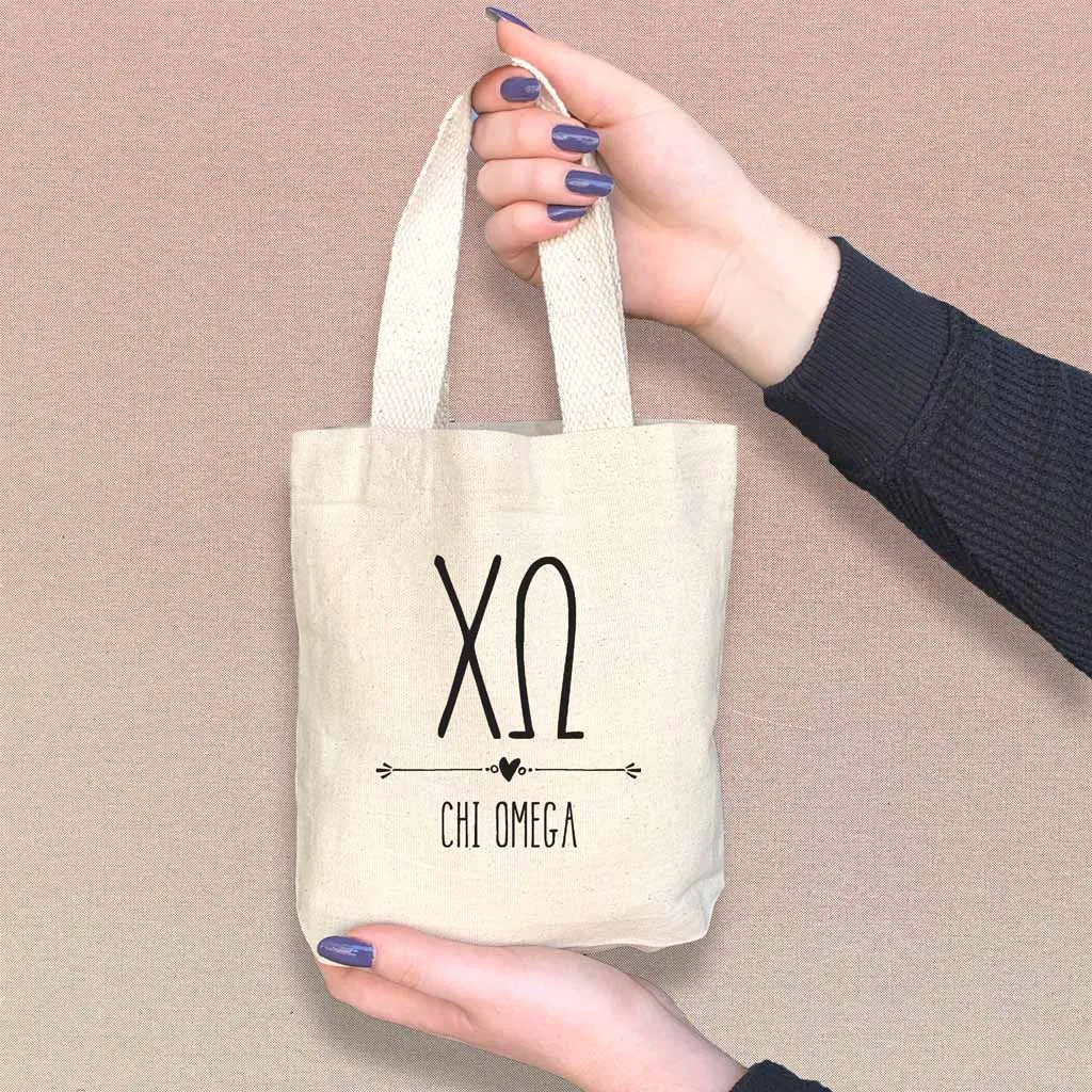 Chi Omega Boho Design on Mini Tote Gift Bag