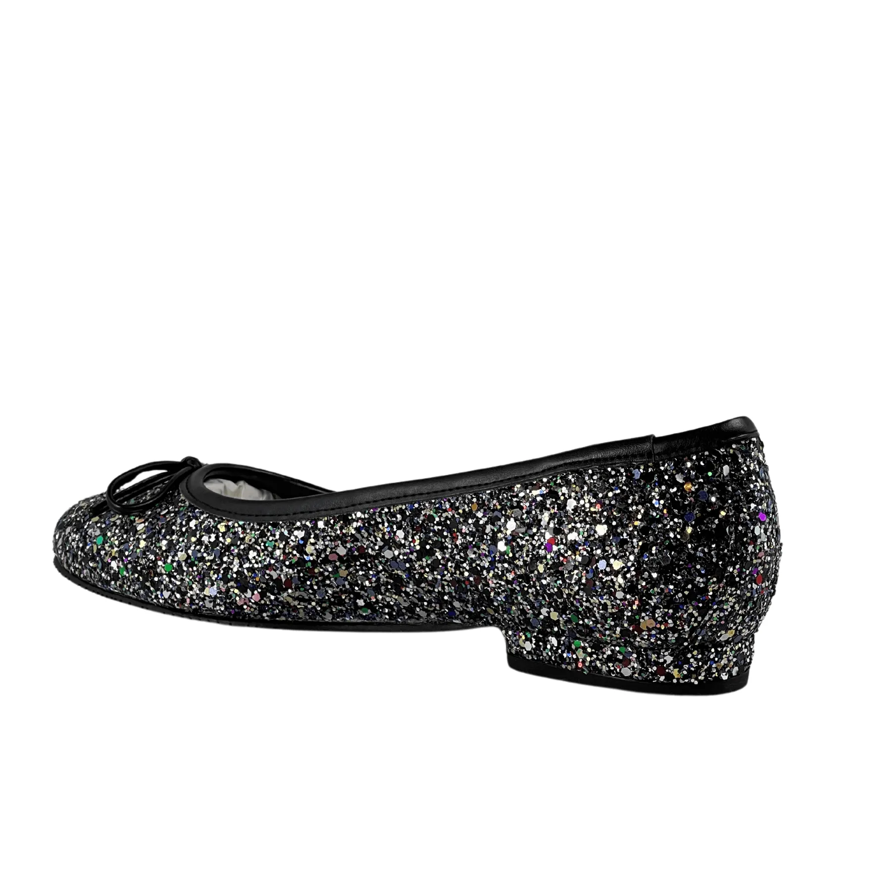 'Colince' vegan ballet flat by Zette Shoes - silver glitter