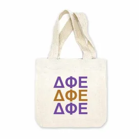 Delta Phi Epsilon Sorority Greek Letters Mini Tote Gift Bag