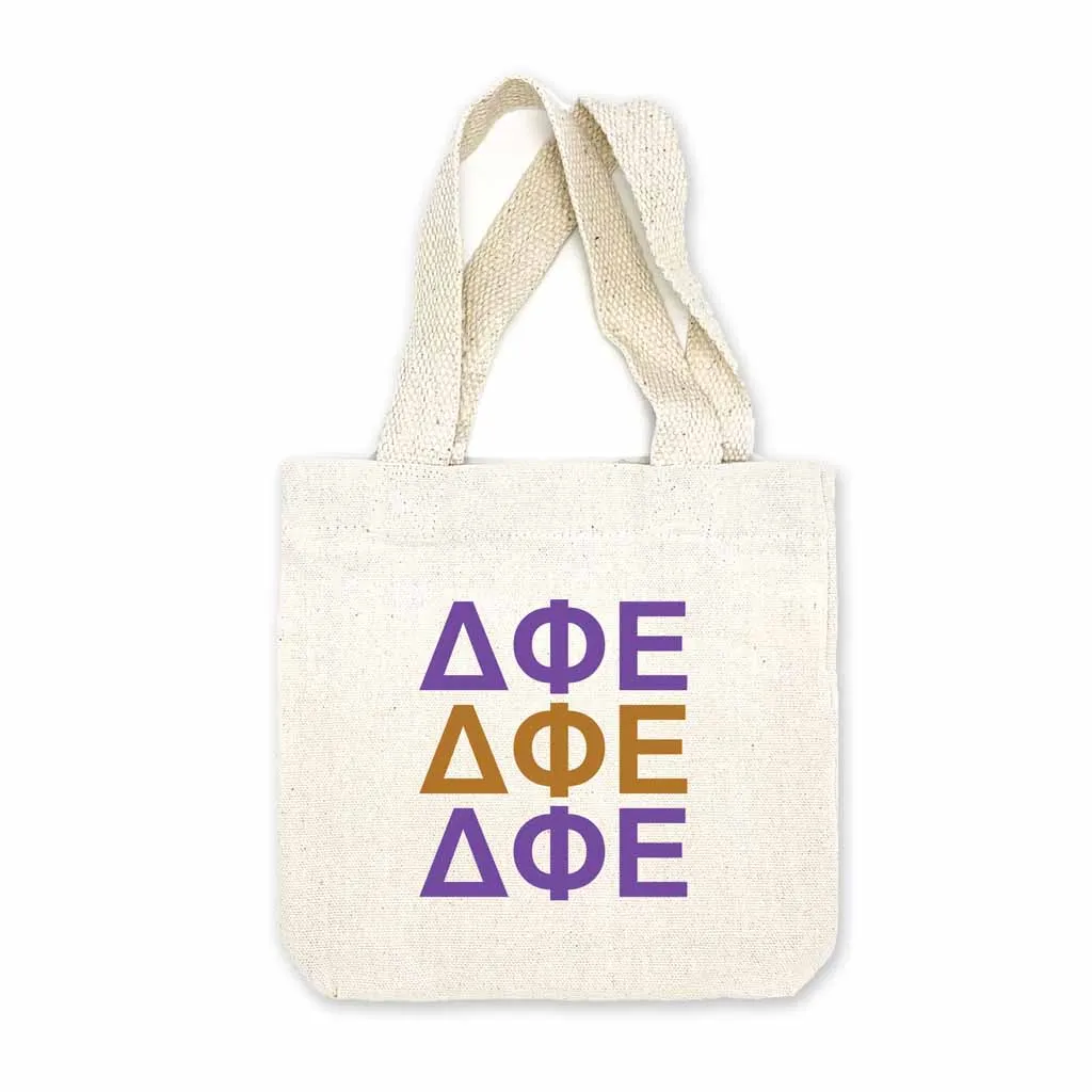 Delta Phi Epsilon Sorority Greek Letters Mini Tote Gift Bag