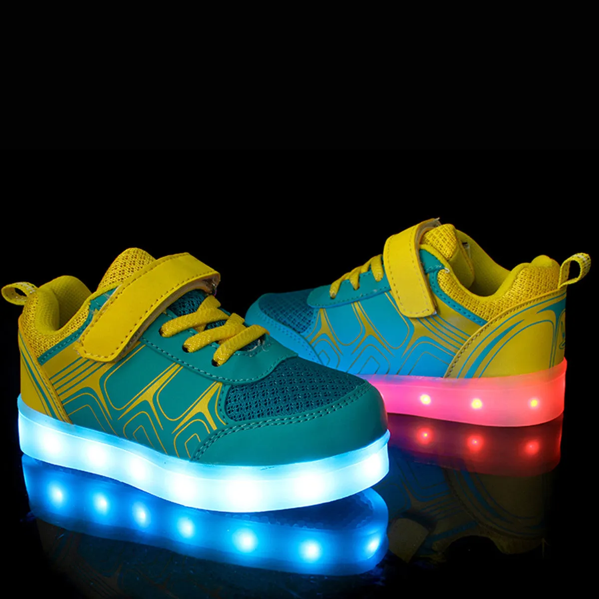 DoGeek Kids Light Up Shoes Mesh Net Design, for Boys and Girls, 7 Colors LED Light, Rechargeable (Choose Half Size Up)