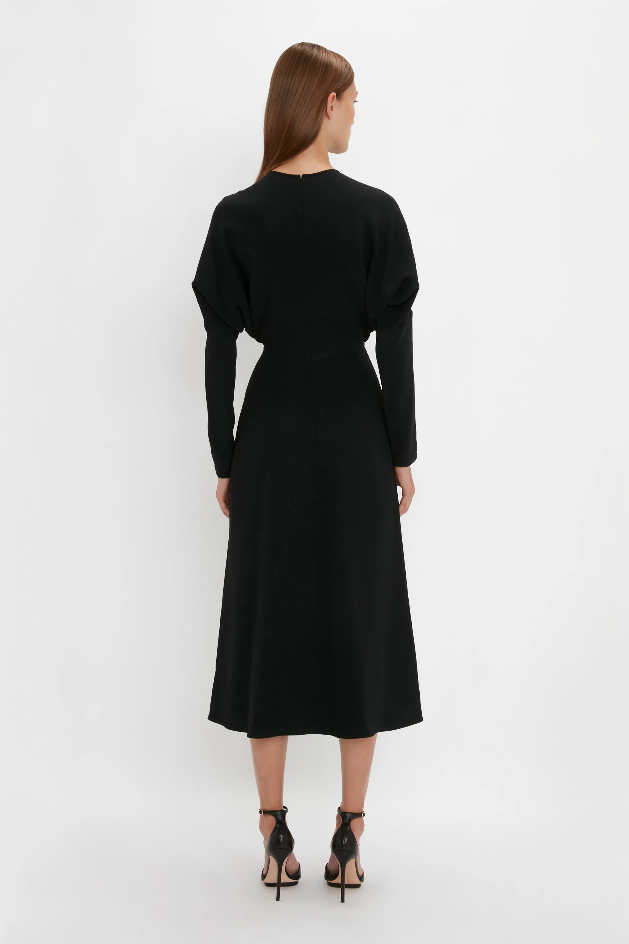 Dolman Midi Dress in Black