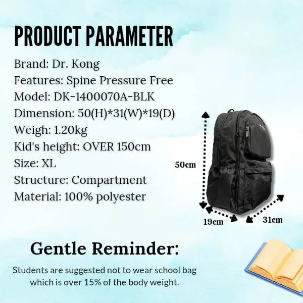 DR.KONG BACKPACKS XL SIZE DK-1400070A-BLK(RP : $119.90)