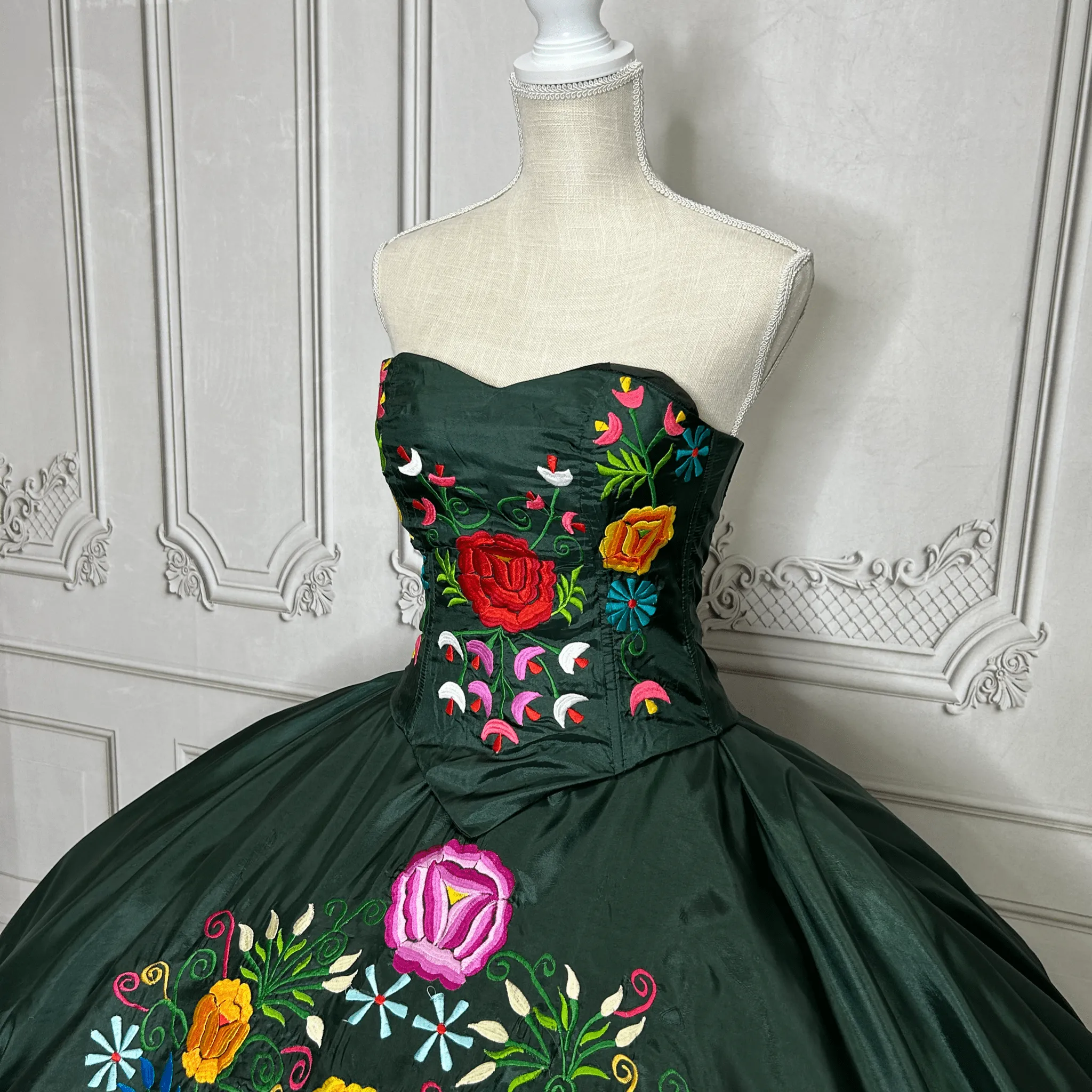 Embroidered Mexican Quinceanera Dress - Herradura