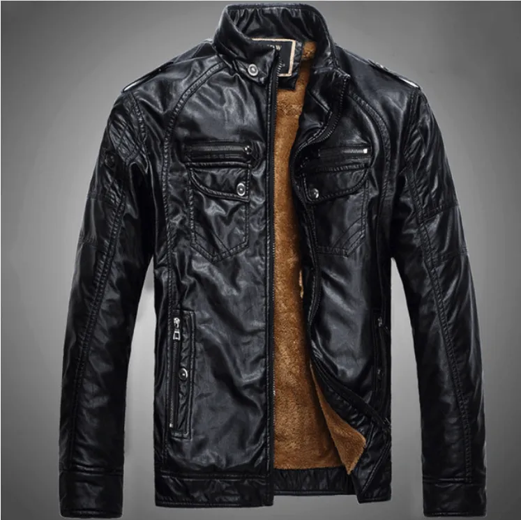 Excelled Synthetic Leather Jacket