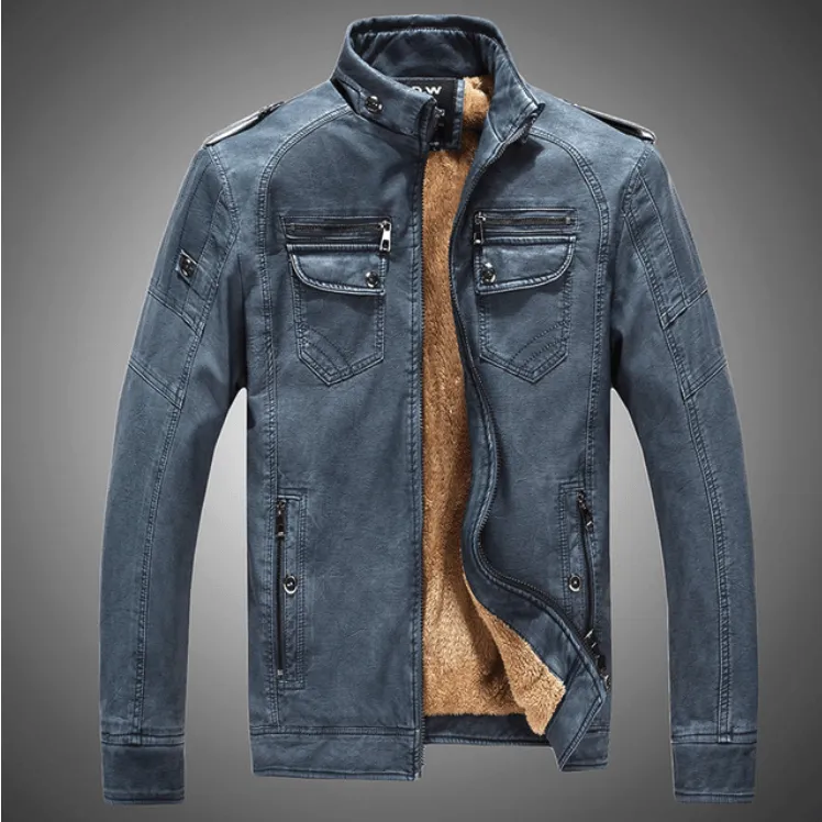 Excelled Synthetic Leather Jacket