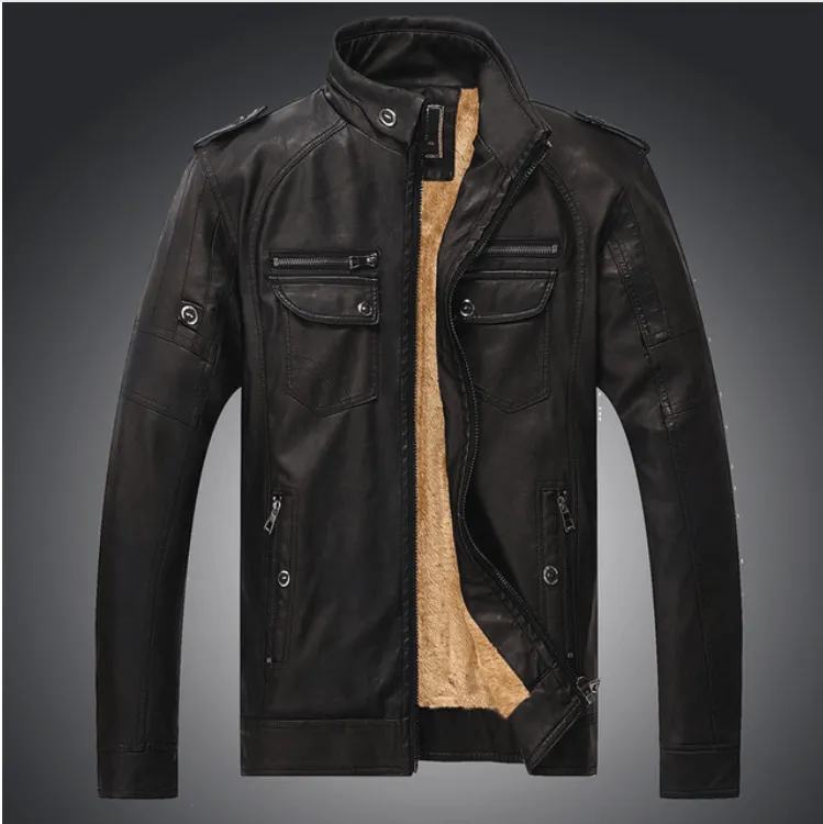 Excelled Synthetic Leather Jacket