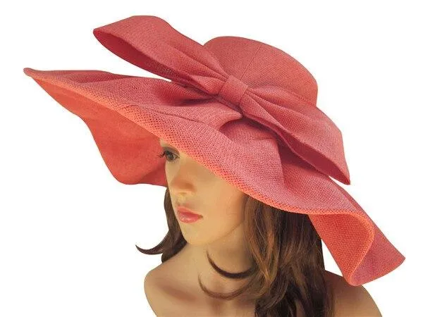 Floppy Wide Brim Linen Sun Hat with Bow