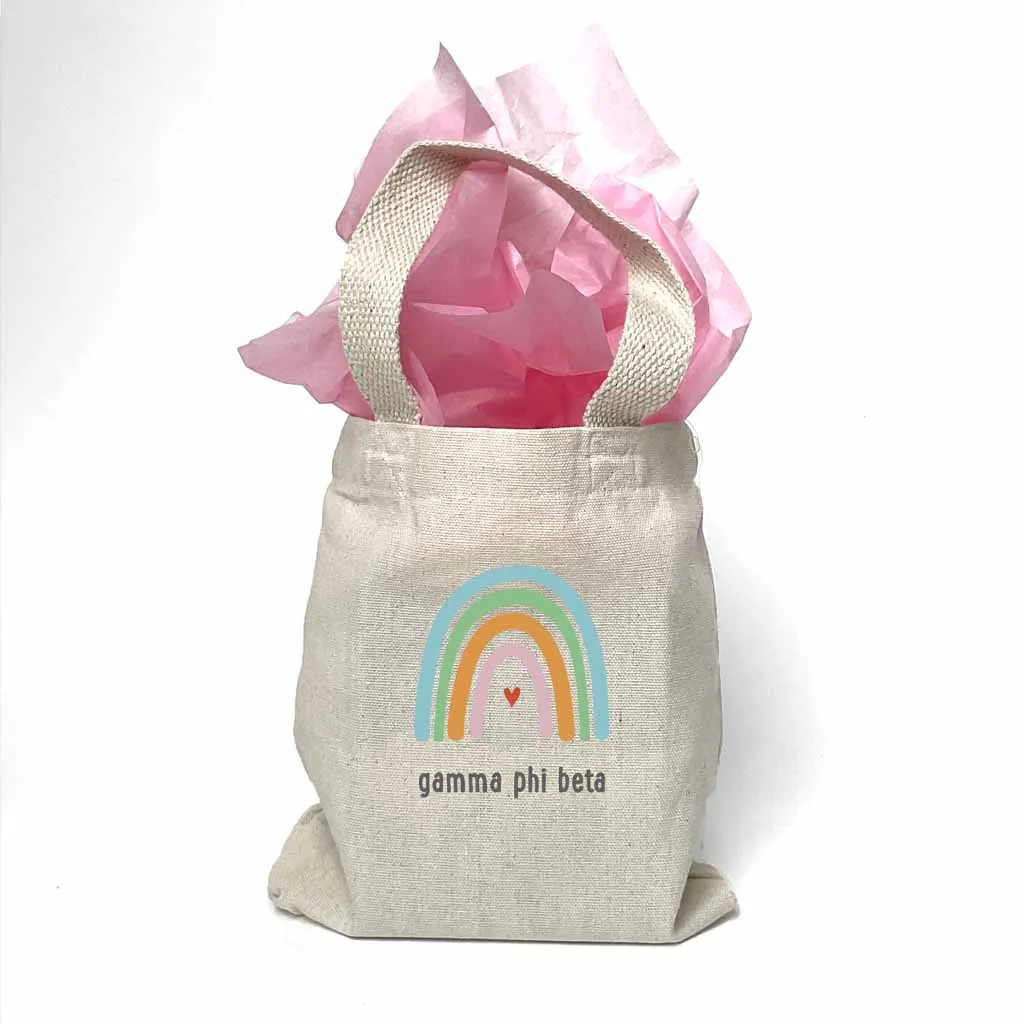 Gamma Phi Beta Sorority Rainbow Mini Tote Gift Bag