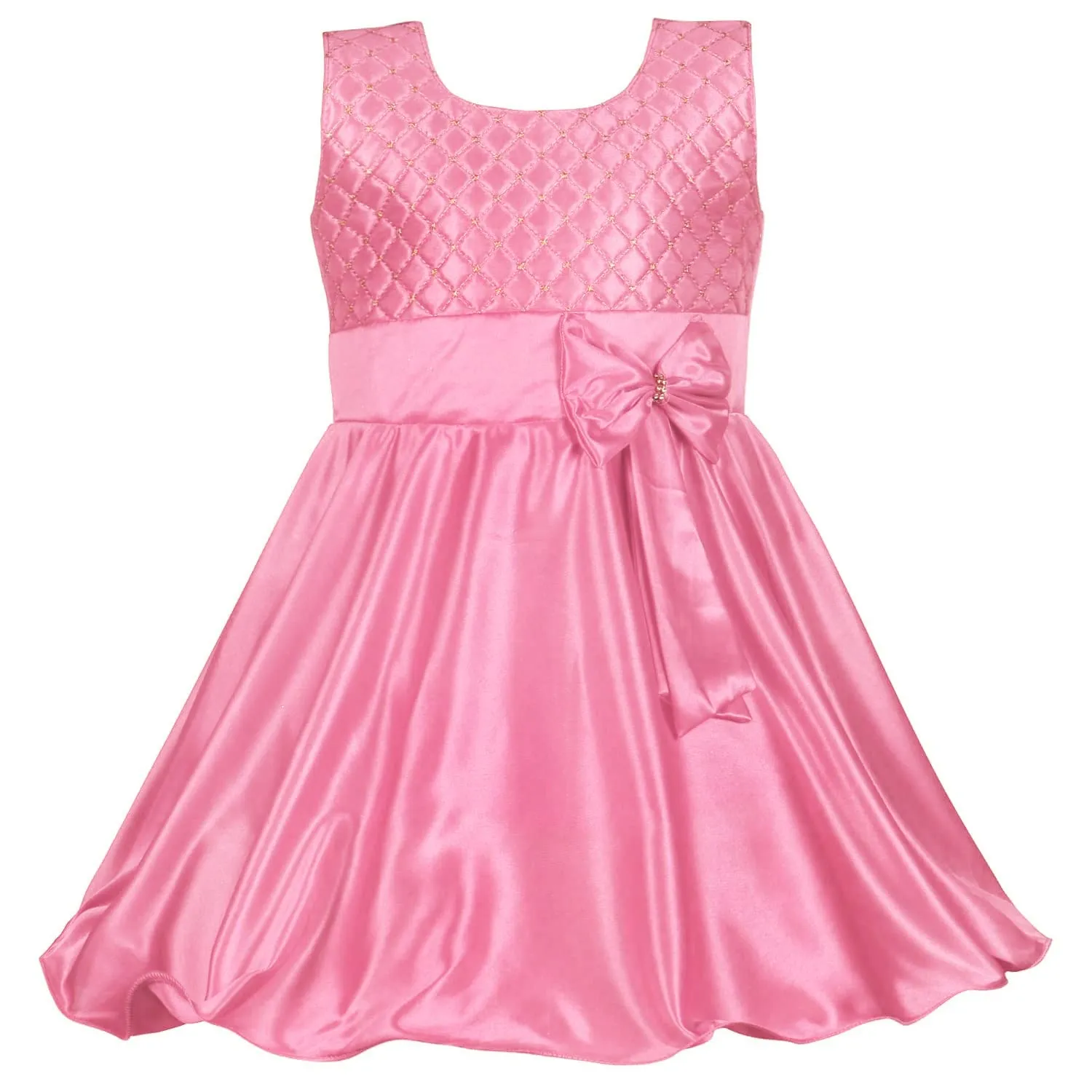 Girls A-Line Frock Dress With Tie-Up