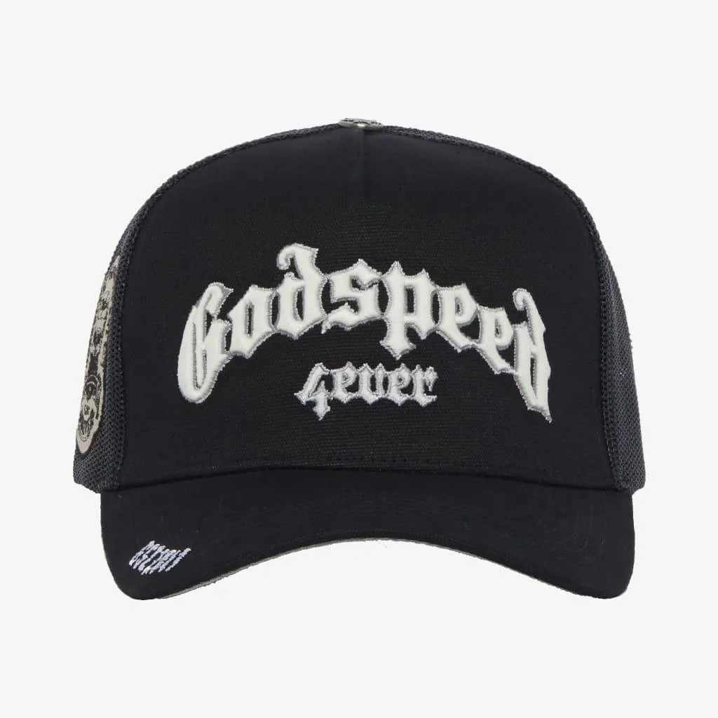 GODSPEED GS FOREVER TRUCKER HAT BLACK/WHITE