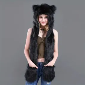 Hat - Spirit Animal Faux Fur - Black