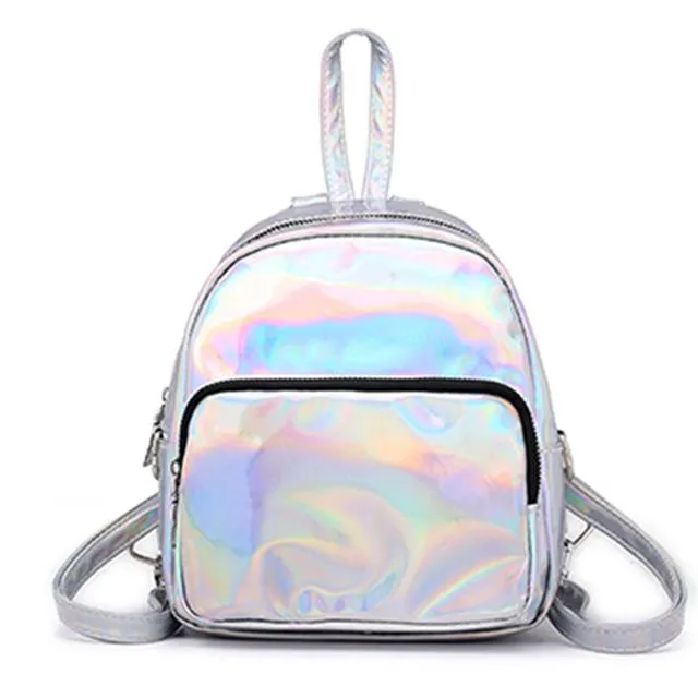 Holographic Leather Mini Transparent Travel Bags for Girls