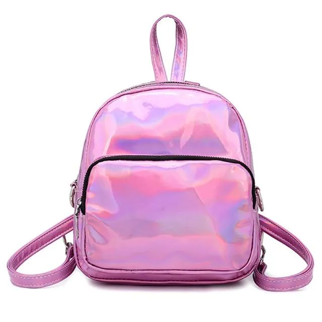 Holographic Leather Mini Transparent Travel Bags for Girls