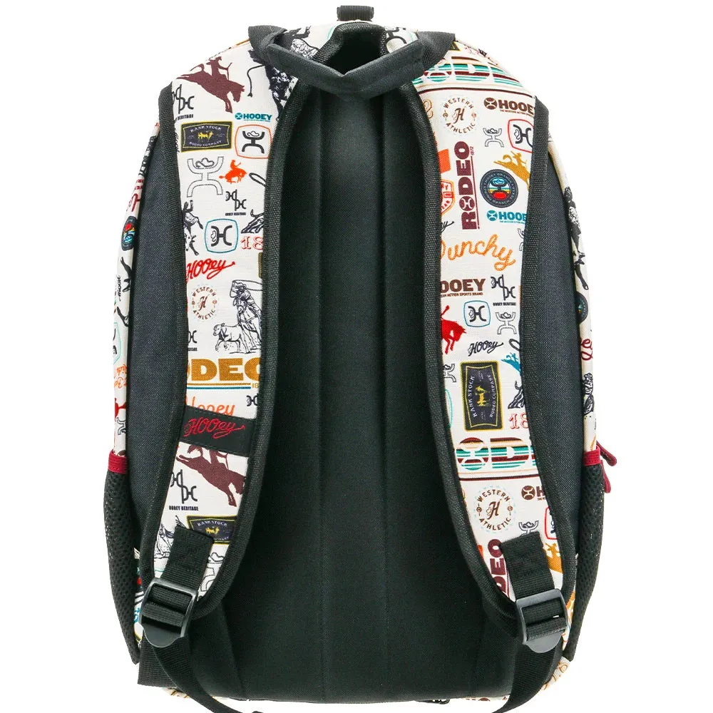 'Hooey' Rockstar Backpack - Cream Rodeo Pattern w/Black