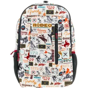 'Hooey' Rockstar Backpack - Cream Rodeo Pattern w/Black