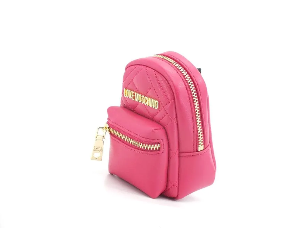 LOVE MOSCHINO Portachiavi Bags Charms Quilted Mini Zaino Fuxia JC6403PP1ELA0604