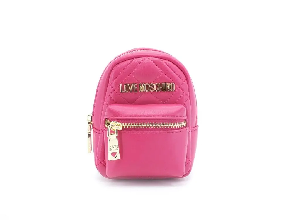 LOVE MOSCHINO Portachiavi Bags Charms Quilted Mini Zaino Fuxia JC6403PP1ELA0604