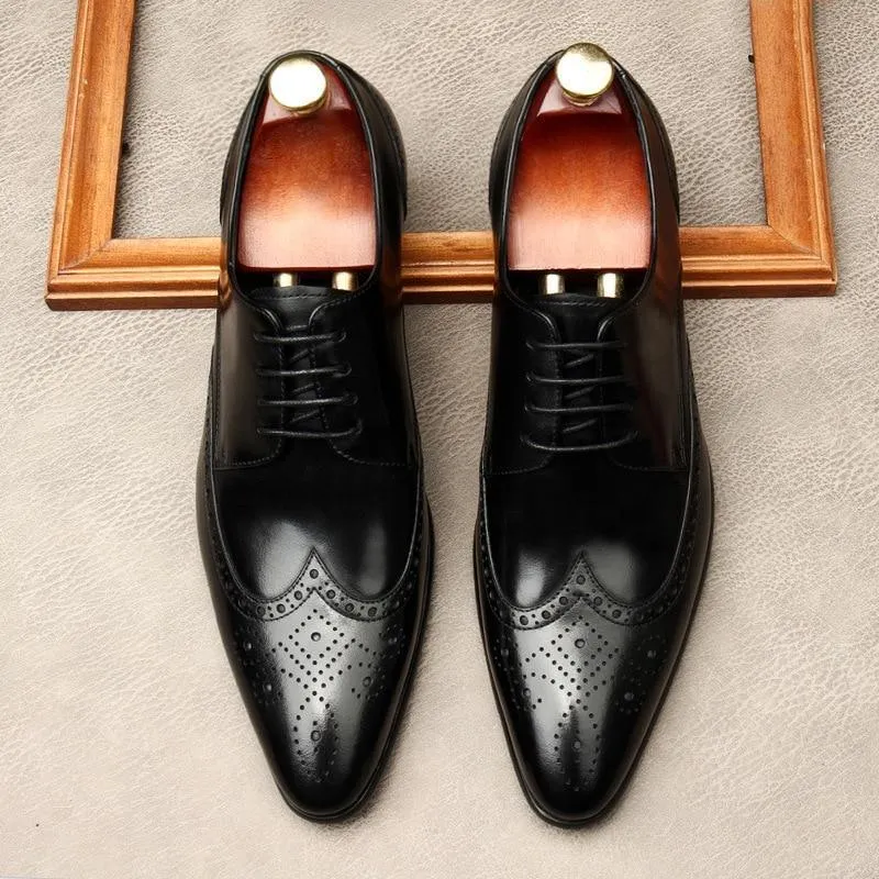 Men  Dress Shoes -  Edgardo Oxford Leather Shoes