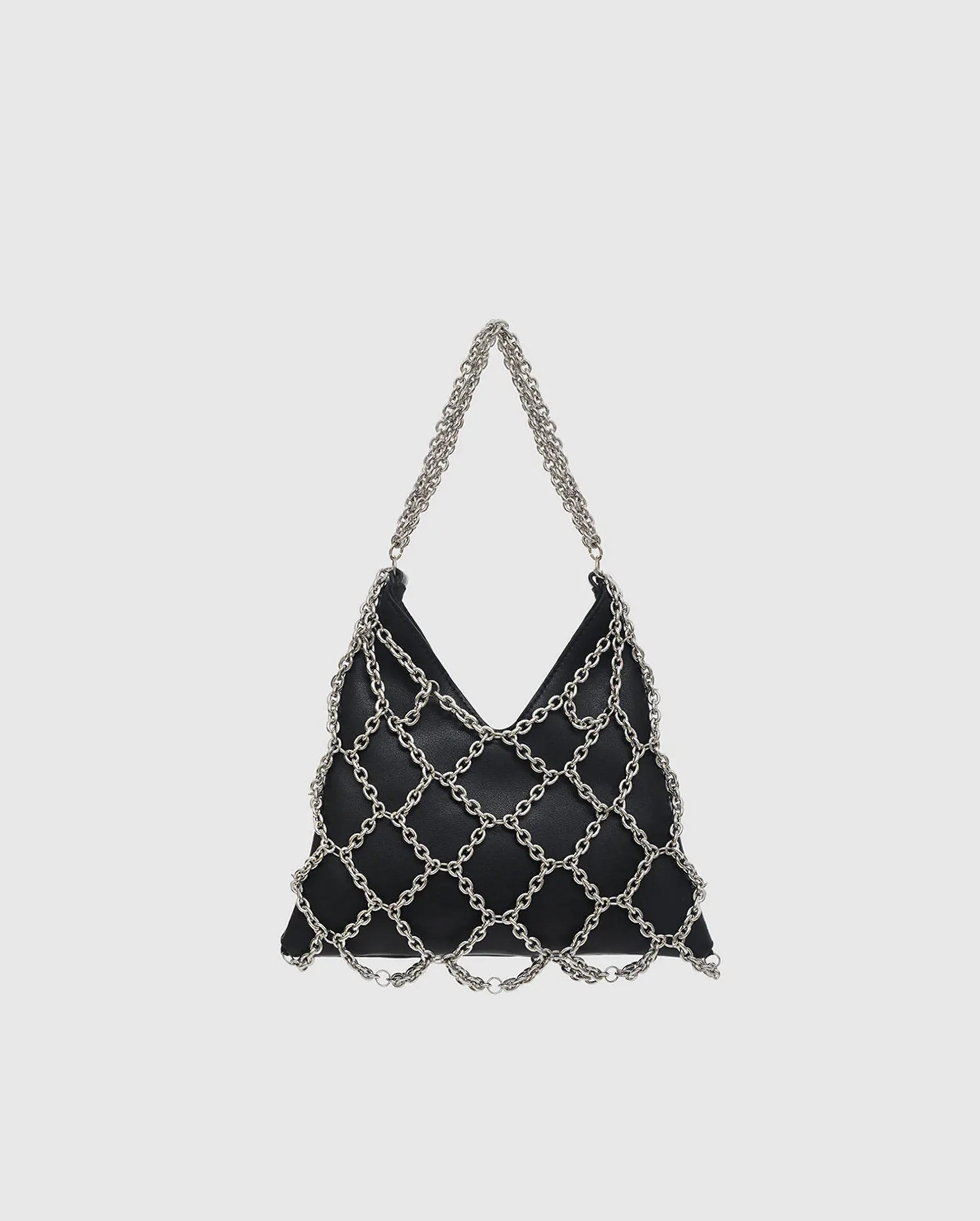 MINI GAIA CHAIN BAG / BLACK AND SILVER