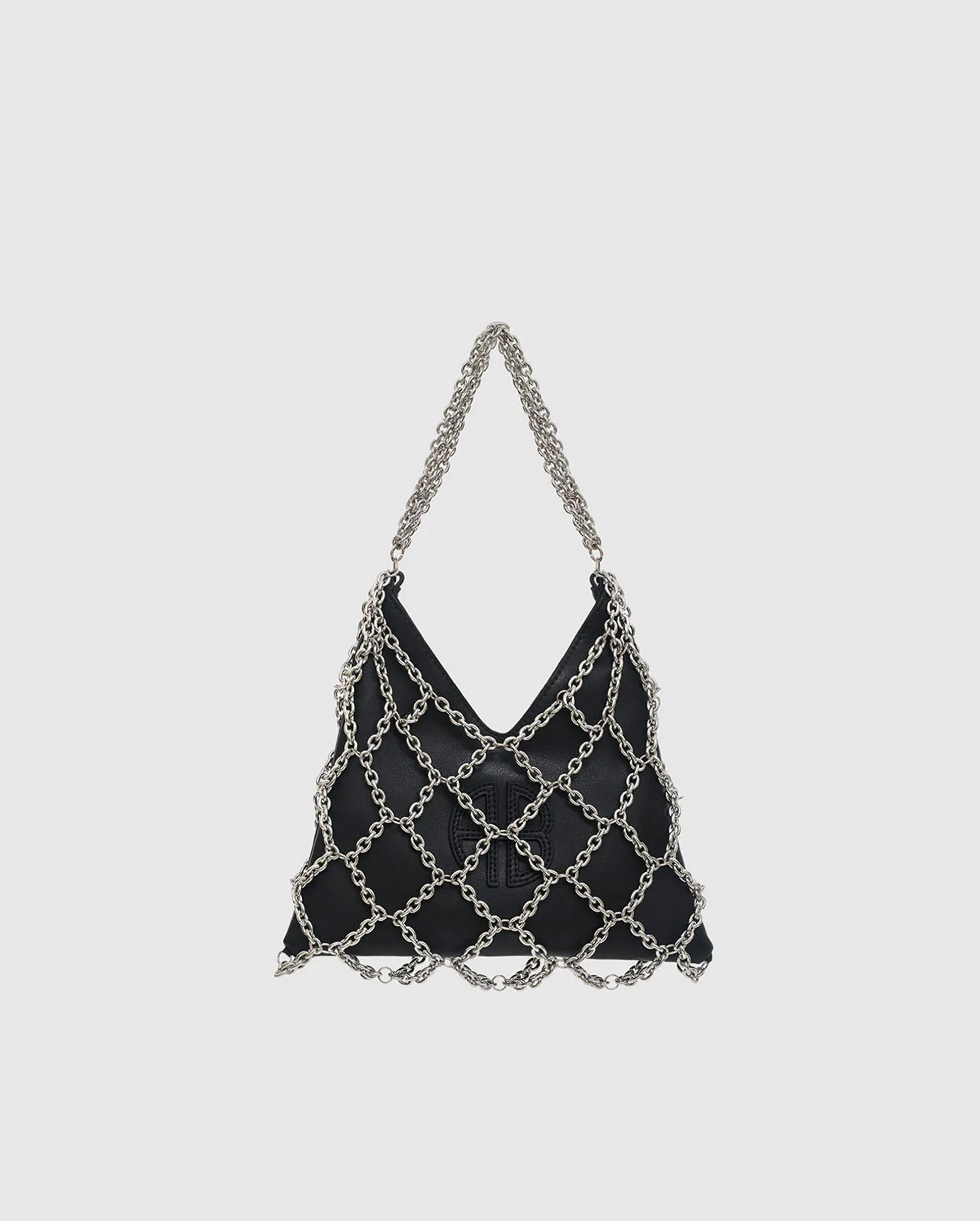 MINI GAIA CHAIN BAG / BLACK AND SILVER