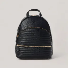 NINA II | Black Quilted Midi Backpack