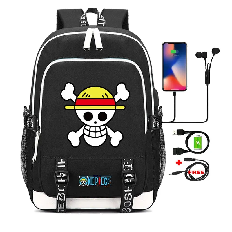 One Piece Anime Book Bags 3Pcs/Set Large Capacity Backpacks Teenage Student School Bags