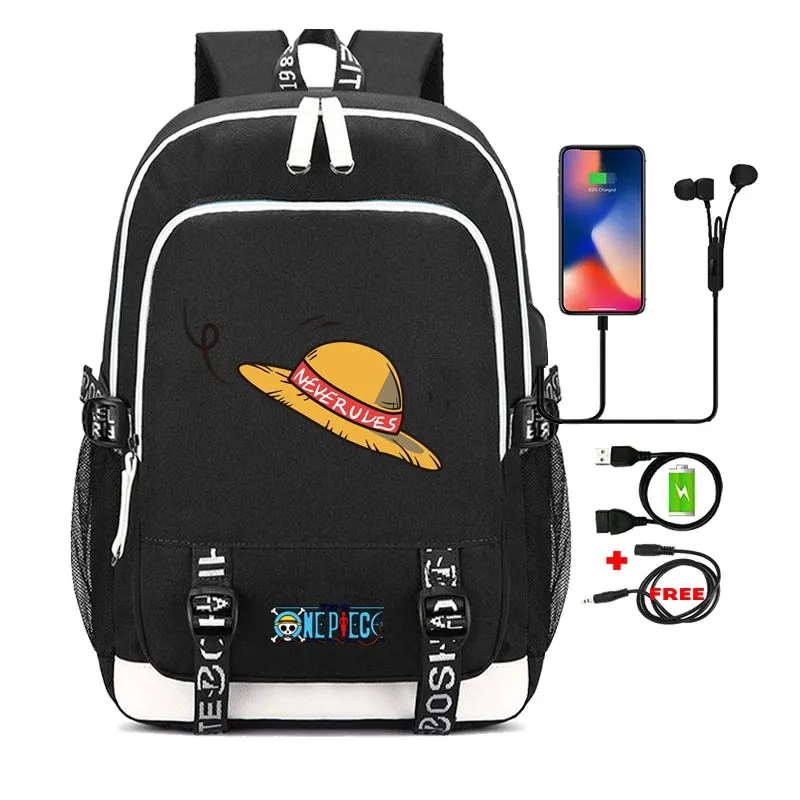 One Piece Anime Book Bags 3Pcs/Set Large Capacity Backpacks Teenage Student School Bags