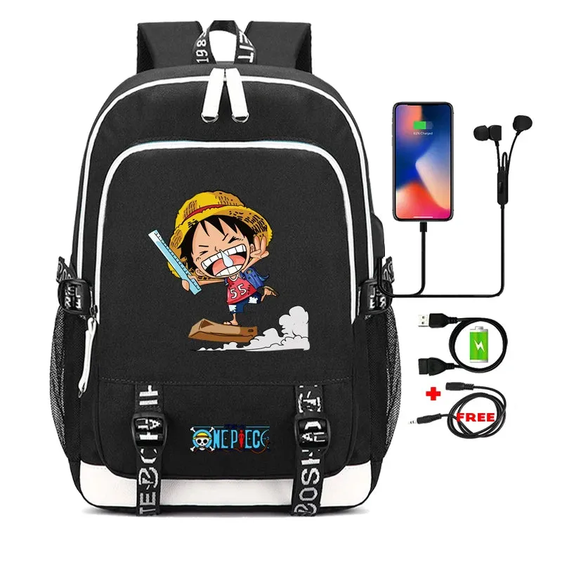 One Piece Anime Book Bags 3Pcs/Set Large Capacity Backpacks Teenage Student School Bags