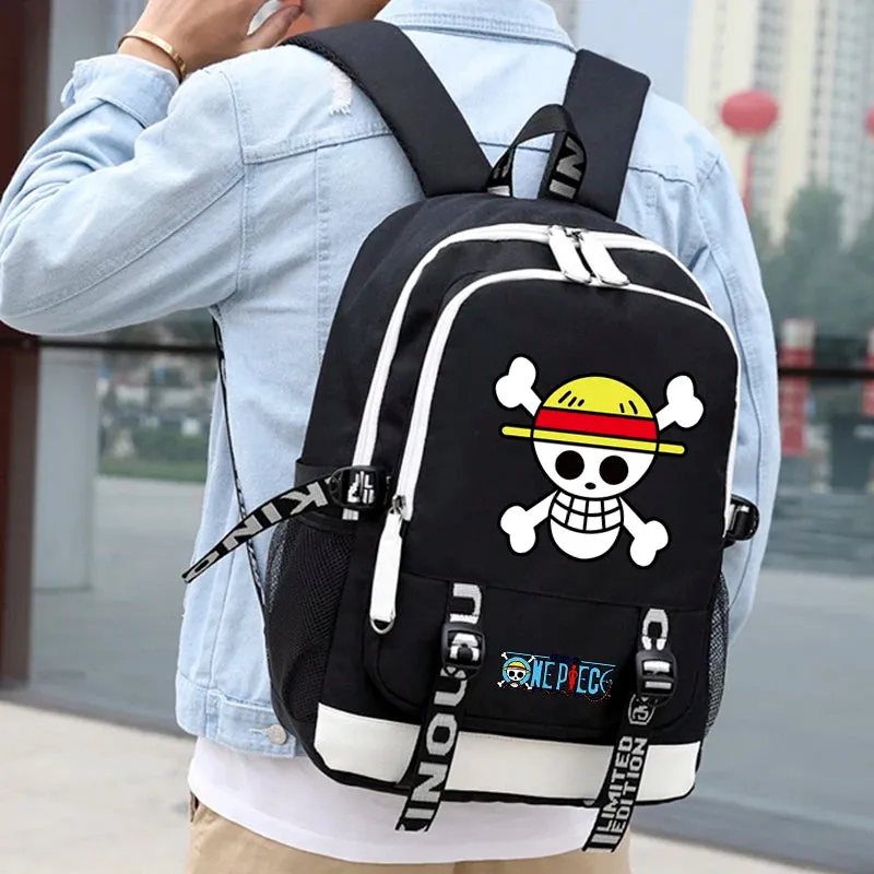 One Piece Anime Book Bags 3Pcs/Set Large Capacity Backpacks Teenage Student School Bags