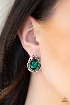 Paparazzi Accessories - Debutante Debut - Green Earrings