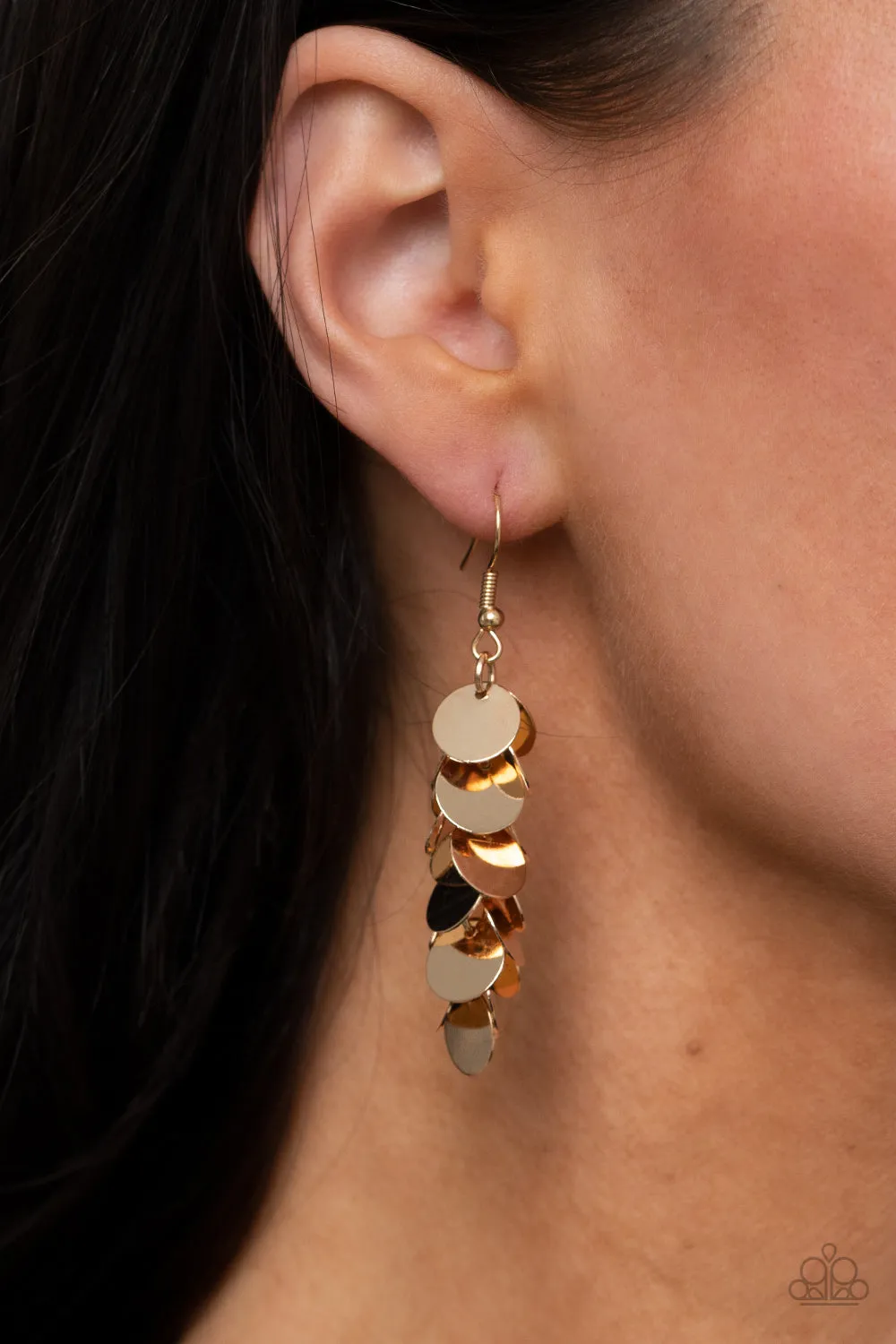 Paparazzi Accessories - Hear Me Shimmer - Gold Earrings