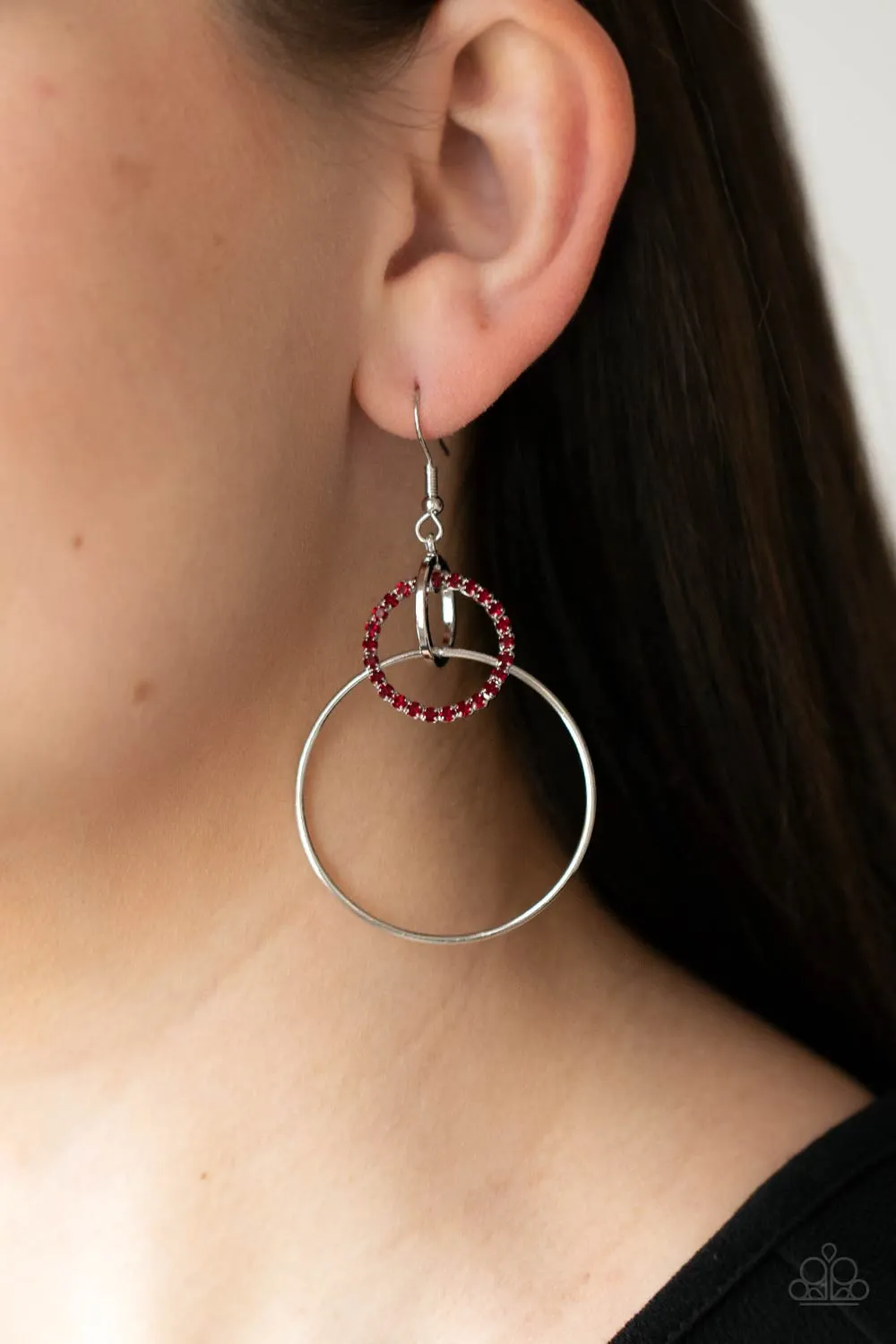 Paparazzi Accessories - In An Orderly Fashion - Red Earrings