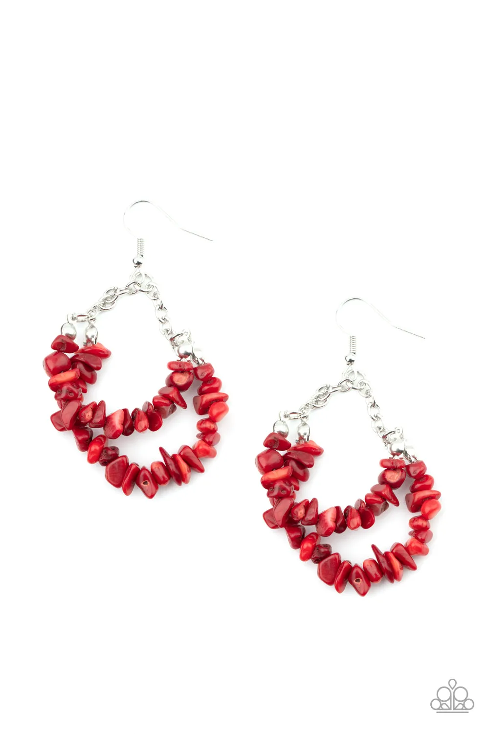 Paparazzi Accessories - Rainbow Rock Gardens - Red Earrings