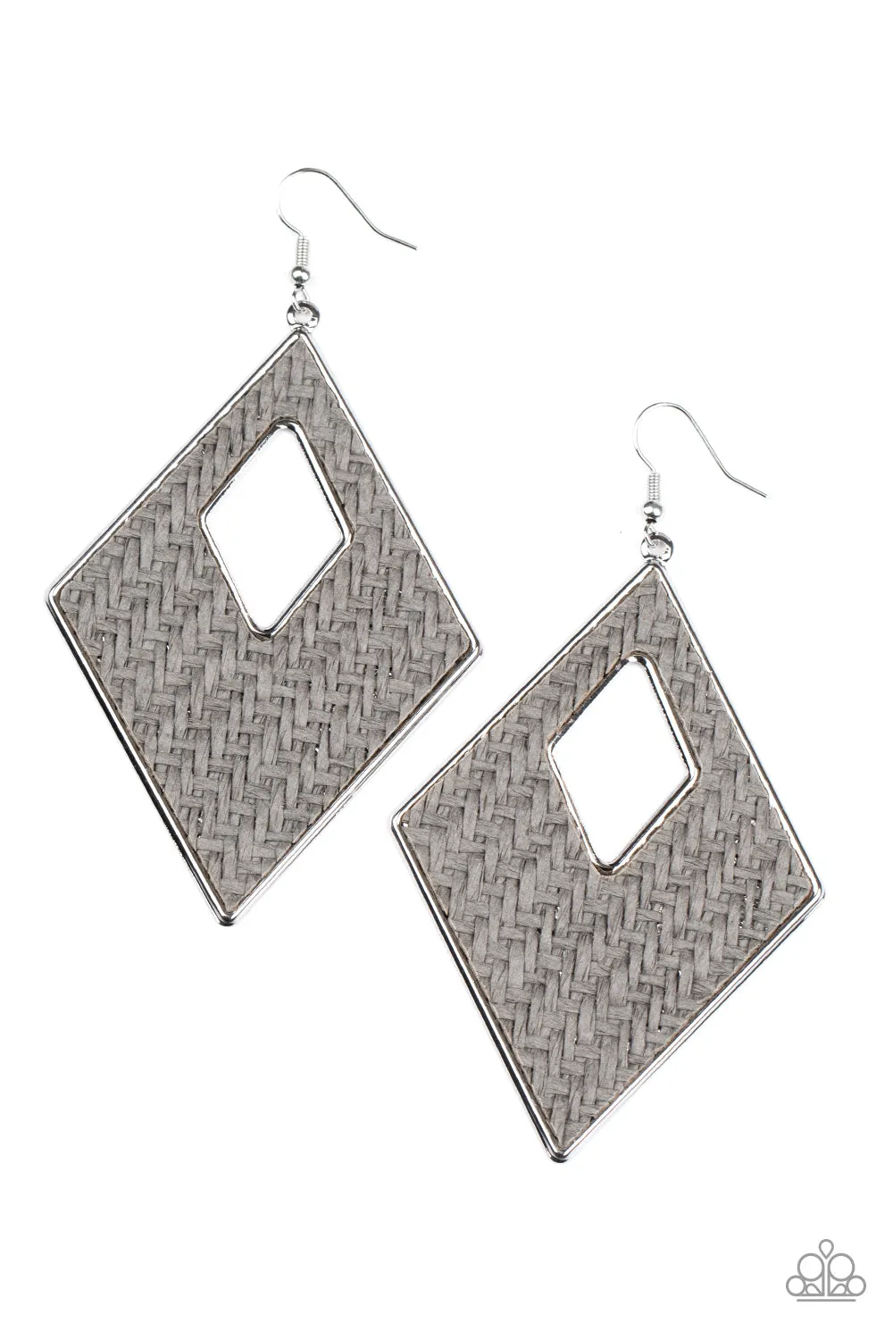 Paparazzi Accessories - Woven Wanderer - Silver Earrings